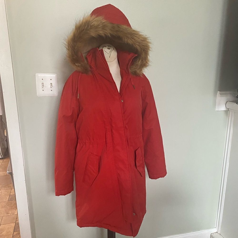 A New Day Hooded Coat Burnt Orange Sz Xs Nwt